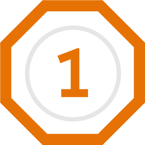 orange number 1 icon