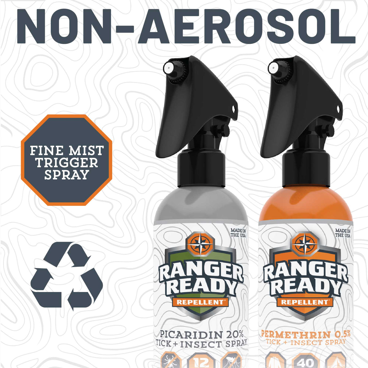 Picaridin And Permethrin Repellent Spray - 235ml, 8.0oz Repellents- Non aerosol. Fine mist trigger spray