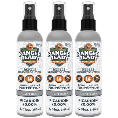 Pack of 3 Picaridin Insect Repellent Spray - Scent Zero (5.01 Oz.)
