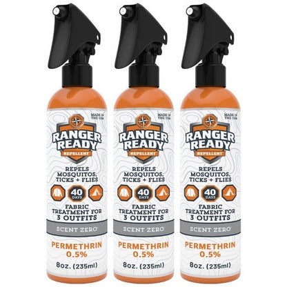 Pack of 3 Permethrin Insect Repellent Fabric Spray - Scent Zero (8Oz.)