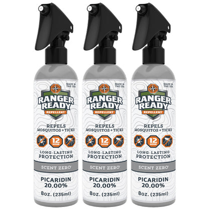Pack of 3 Picaridin Insect Repellent Spray - Scent Zero (8 Oz.)